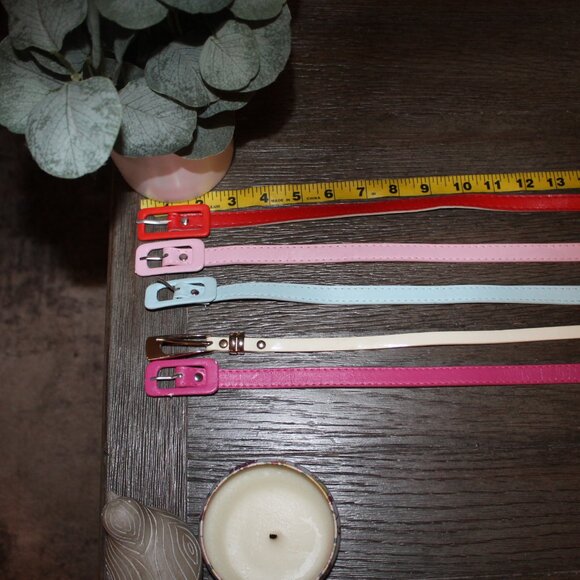 womens skinny faux leather dress belts lot of 5 - Picture 5 of 5